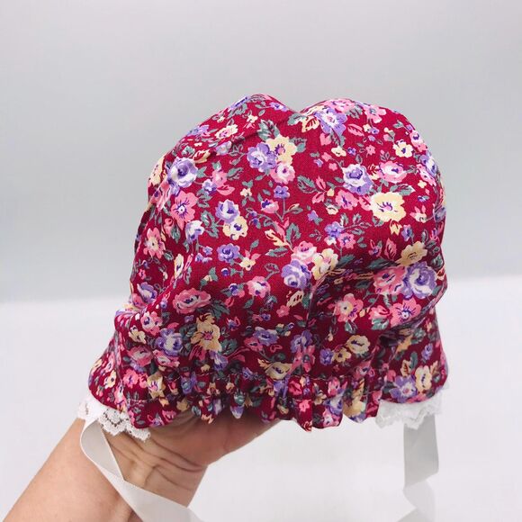 Pioneer Doll Dress & Bonnet, Handmade Outfit, For 18 Inch Dolls Rose Pink Floral - Picture 10 of 11